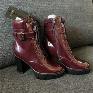 NEW W TAGS Forever 21 Heeled combat patent leather boots